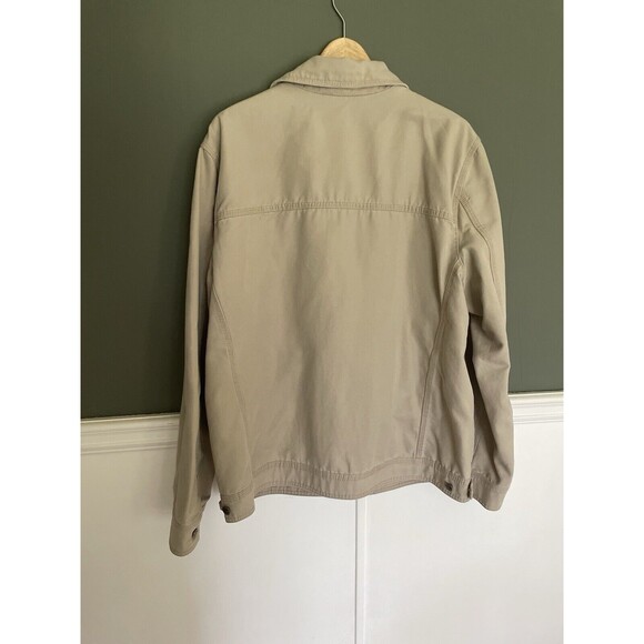 Eddie Bauer Seattle USA Tan Beige Light Brown Size L Jacket Zip Up Long Sleeve - Picture 7 of 14